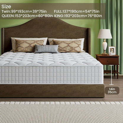 Mattress shown in the Twin, 14 Inches option
