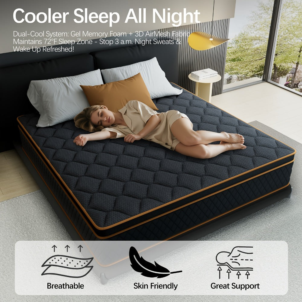 14-Inch Mattress with Memory Foam for Bedroom Comfort and Support detail image - detail view 13