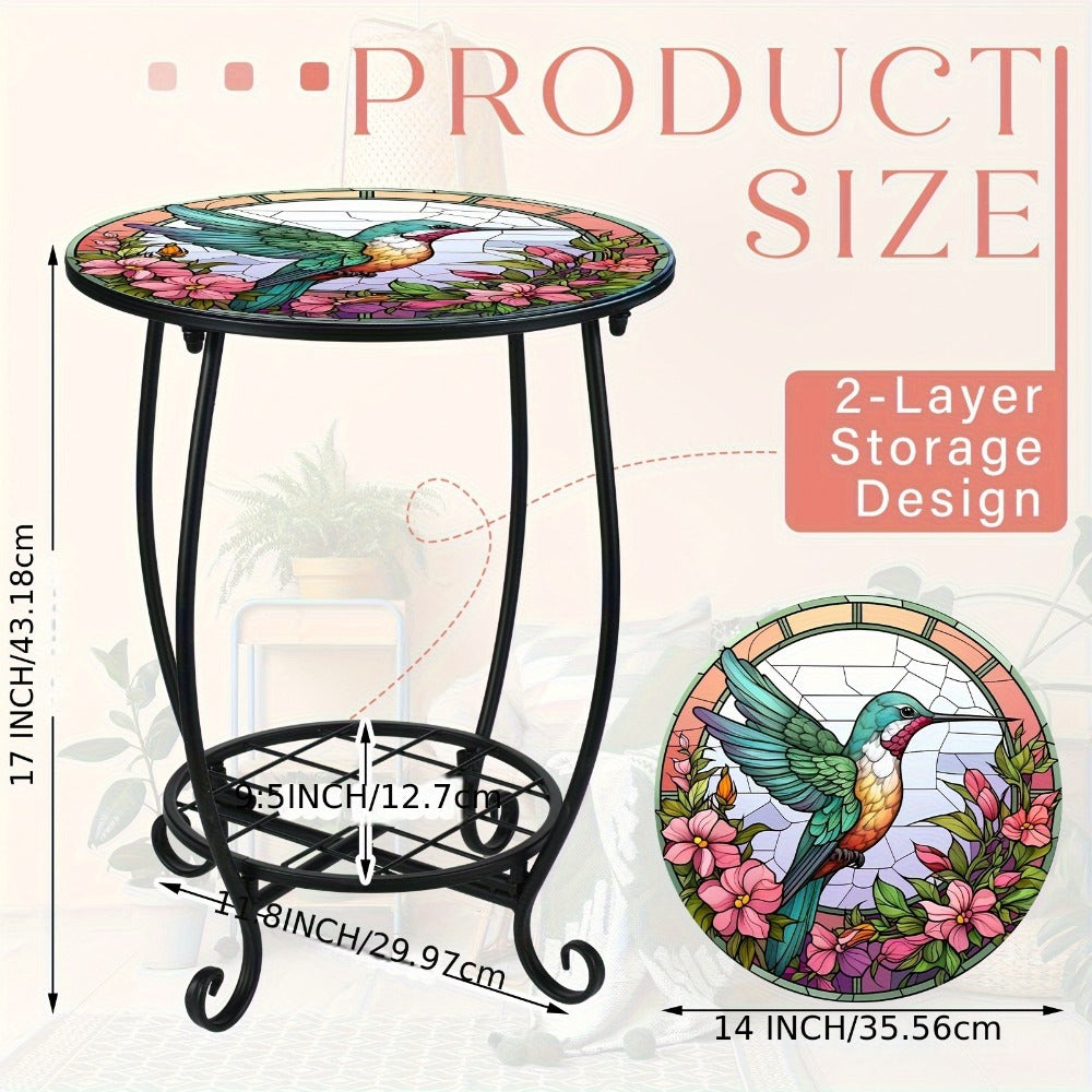 14-Inch Round Mosaic Side Table for Work, Display, and Everyday Use in Living Room detail image