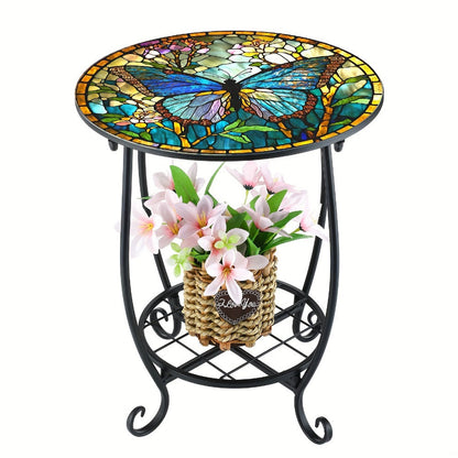 14-Inch Round Outdoor Side Table, Outdoor Accent Table for Patio detail image - detail view 3