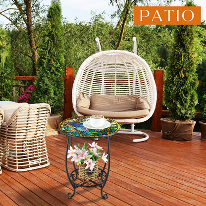 14-Inch Round Outdoor Side Table, Outdoor Accent Table for Patio detail image - detail view 5