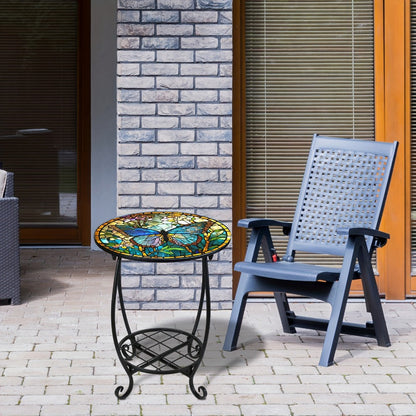 14-Inch Round Outdoor Side Table, Outdoor Accent Table for Patio detail image - detail view 8