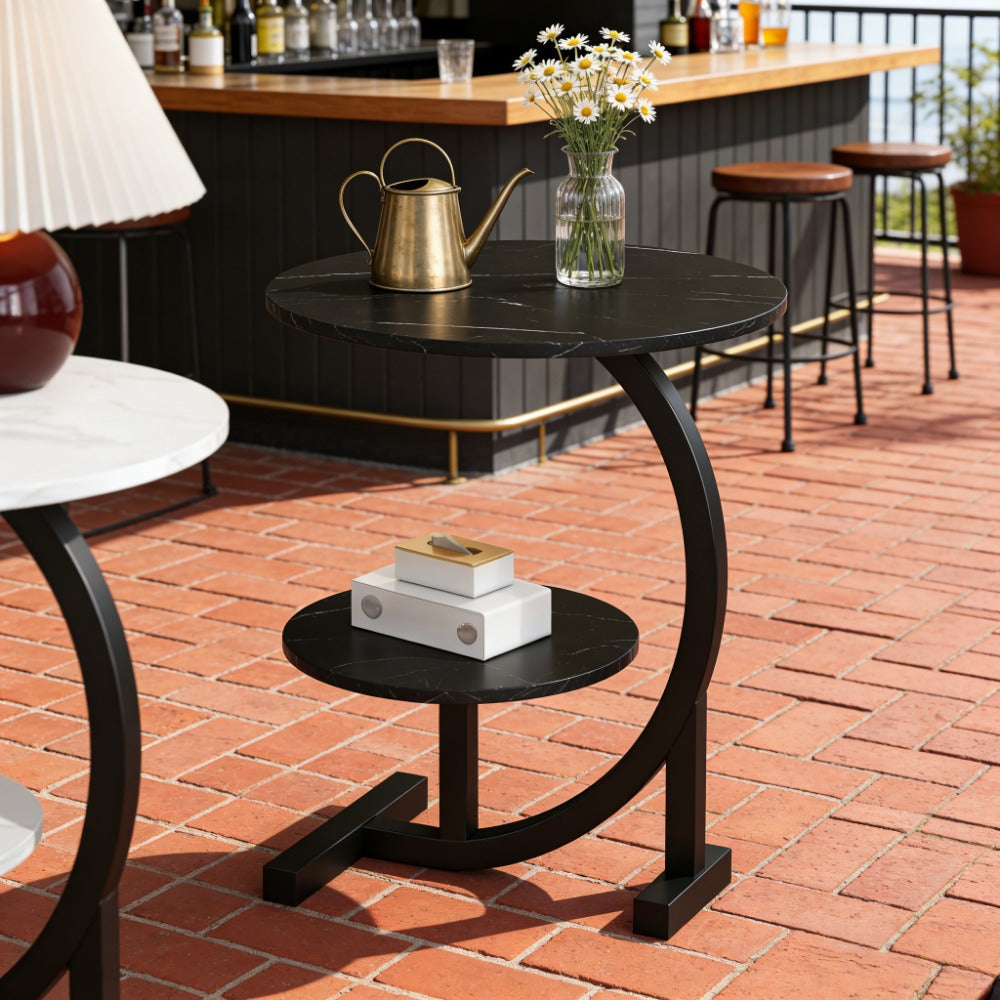 14-Inch Round Outdoor Side Table with Solid Wood Construction detail image - detail view 15