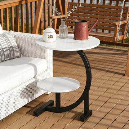 Outdoor Side Table shown in the White Clouds option