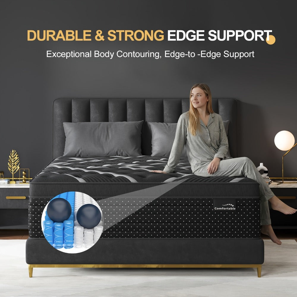 14-Inch Twin Mattress, Medium-Firm Bed Mattress for Bedroom Comfort and Support detail image - detail view 13