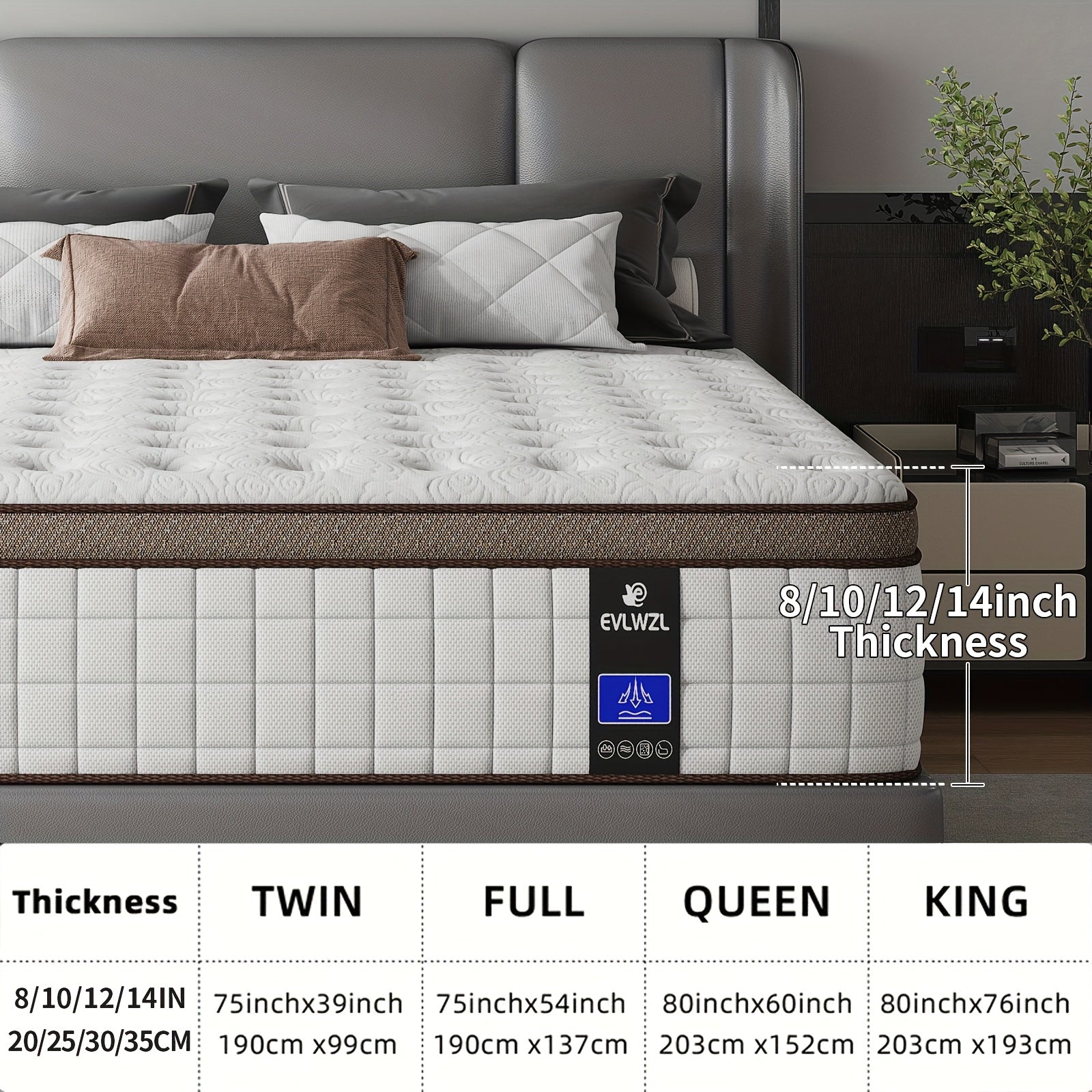 Mattress shown in the 14 Inch-, Twin option