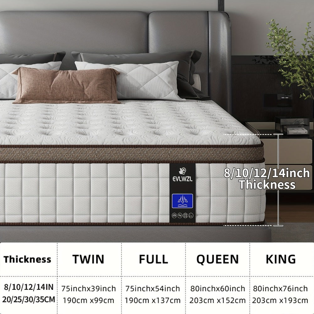 14-Inch Twin Mattress with Memory Foam for Bedroom Comfort and Support detail image - detail view 3