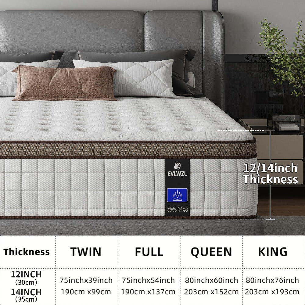 14-Inch Twin Mattress with Memory Foam for Bedroom Comfort and Support detail image - detail view 4