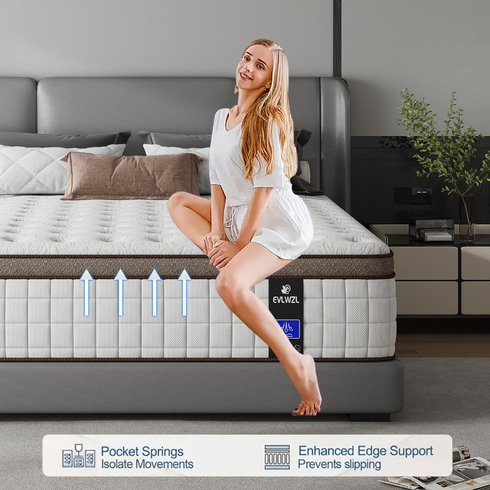 14-Inch Twin Mattress with Memory Foam for Bedroom Comfort and Support detail image - detail view 8