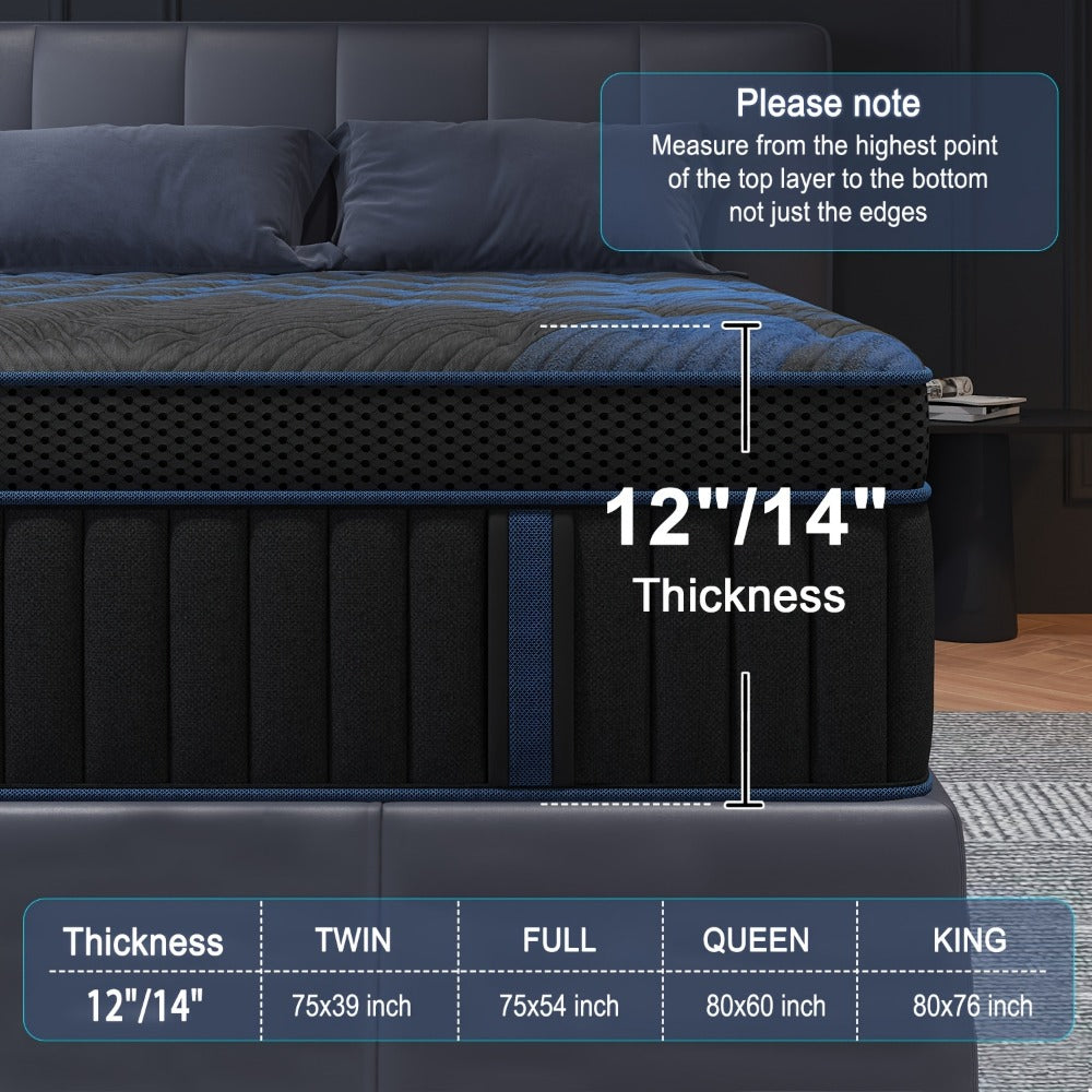 14-Inch Twin Mattress with Pocket Springs, Sleep Support Mattress detail image - detail view 4