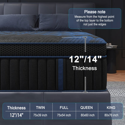14-Inch Twin Mattress with Pocket Springs, Sleep Support Mattress detail image - detail view 4