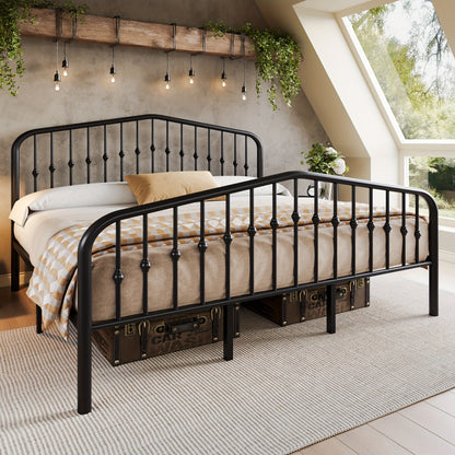 Platform Bed Frame shown in the Black, King option