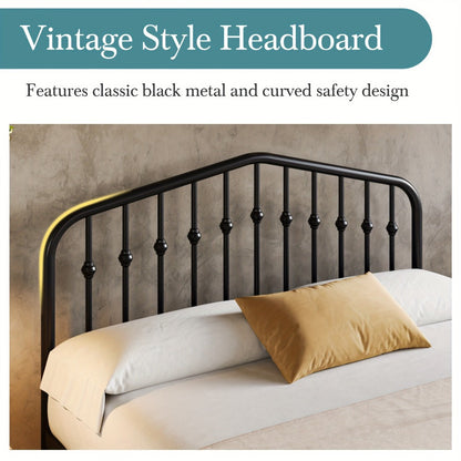 14-Inch Wrought Iron Platform Bed Frame with Headboard and Footboard detail image - detail view 11