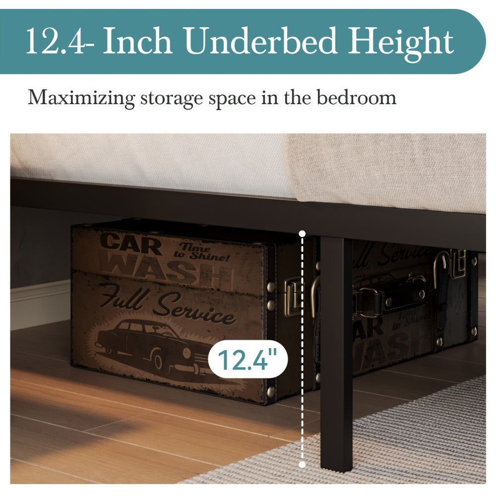 14-Inch Wrought Iron Platform Bed Frame with Headboard and Footboard detail image - detail view 13