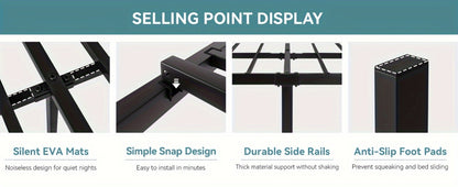 14-Inch Wrought Iron Platform Bed Frame with Headboard and Footboard detail image - detail view 19