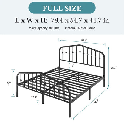 14-Inch Wrought Iron Platform Bed Frame with Headboard and Footboard detail image - detail view 6