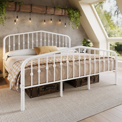 Platform Bed Frame shown in the White, King option