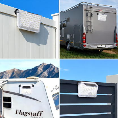 Magnetic RV Solar Motion Light 800LM - 90 LED, 270° Sensor, 3 Modes, IP65 Waterproof, for RV Awning, Camper, Trailer & Porch Exterior Lighting