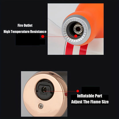 Bowling-Pin-Shape Jet-Flame Butane Lighter with Push-Button Ignition in Two White Checkout Options