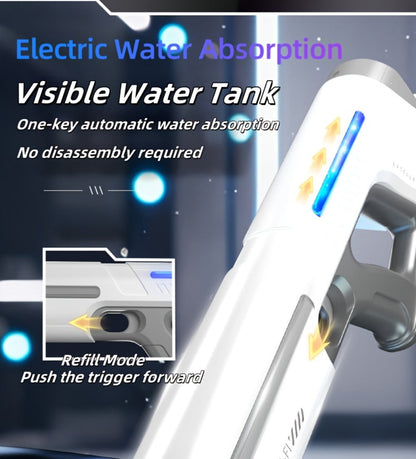 Rechargeable Electric Water Blaster with Pulse Light, Self-Fill Function and Blue, White or Brown Gift Box Options