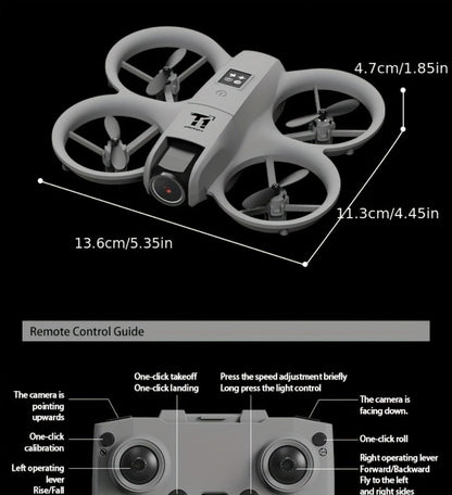 Mini 4K FPV Drone 180° Rotating Dual Camera Optical Flow Positioning Dual Batteries 360° Flip One-Key Takeoff Anti-Shake | RC Quadcopter Toy for Beginners Boys Girls Kids | Birthday Christmas Gift