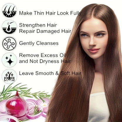 Two-Pack 6.76 oz Shampoo and Conditioner Set with Biotin, Rosemary, Onion Extract and Jojoba Oil