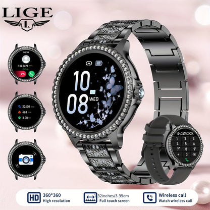 Smart Watch 1.32-Inch AMOLED Round Display with Wireless Calling, 20 Sport Modes and Three Metal Colors