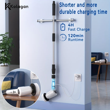 Electric Spin Scrubber 7-in-1 Cordless Rotary Cleaning Brush 7 Interchangeable Heads 3 Speed for Home Cooking, Dining and Outdoor Meals