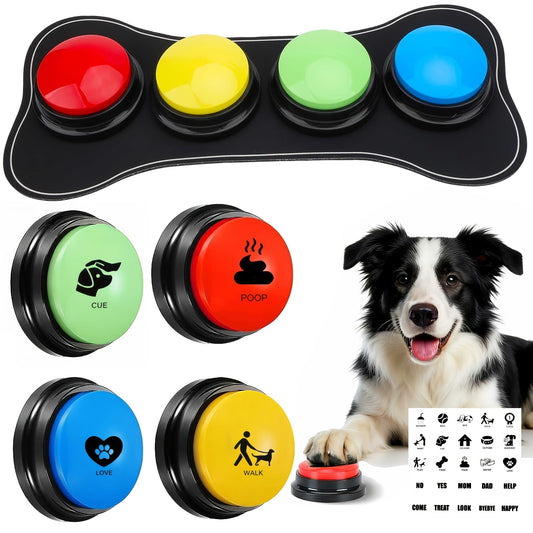 Dog Speech Training Buttons – Recordable Voice Communication Button, Teach Dogs to Express Needs & Commands, Interactive Training Toy for All Breeds