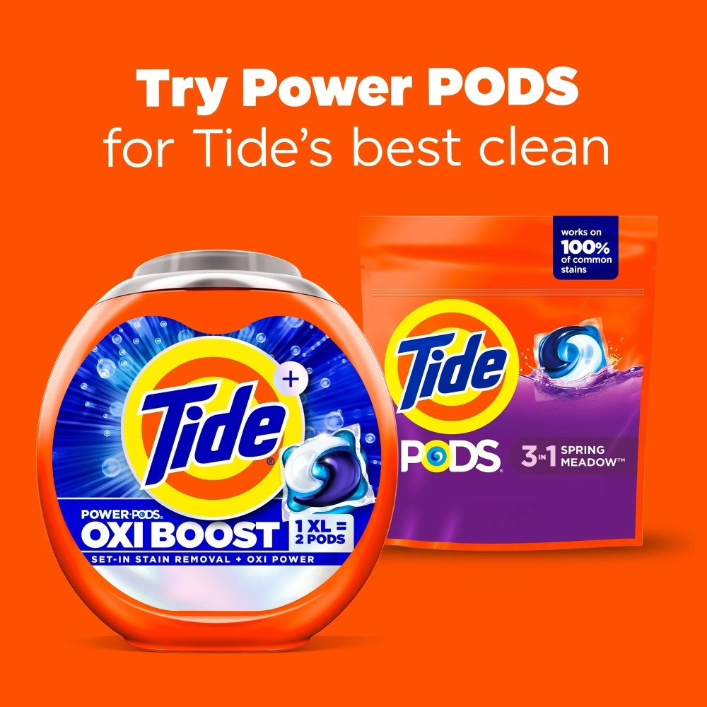 Tide PODS Spring Meadow Scent Laundry Detergent with 16 Pre-Portioned Pods in One Branded Bag
