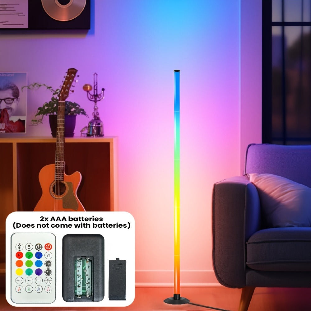 RGB Floor Lamp with Remote Control USB Powered | Color Changing LED Corner Lamp with Adjustable Brightness – Modern Space-Themed Ambient Light for Living Room & Bedroom
