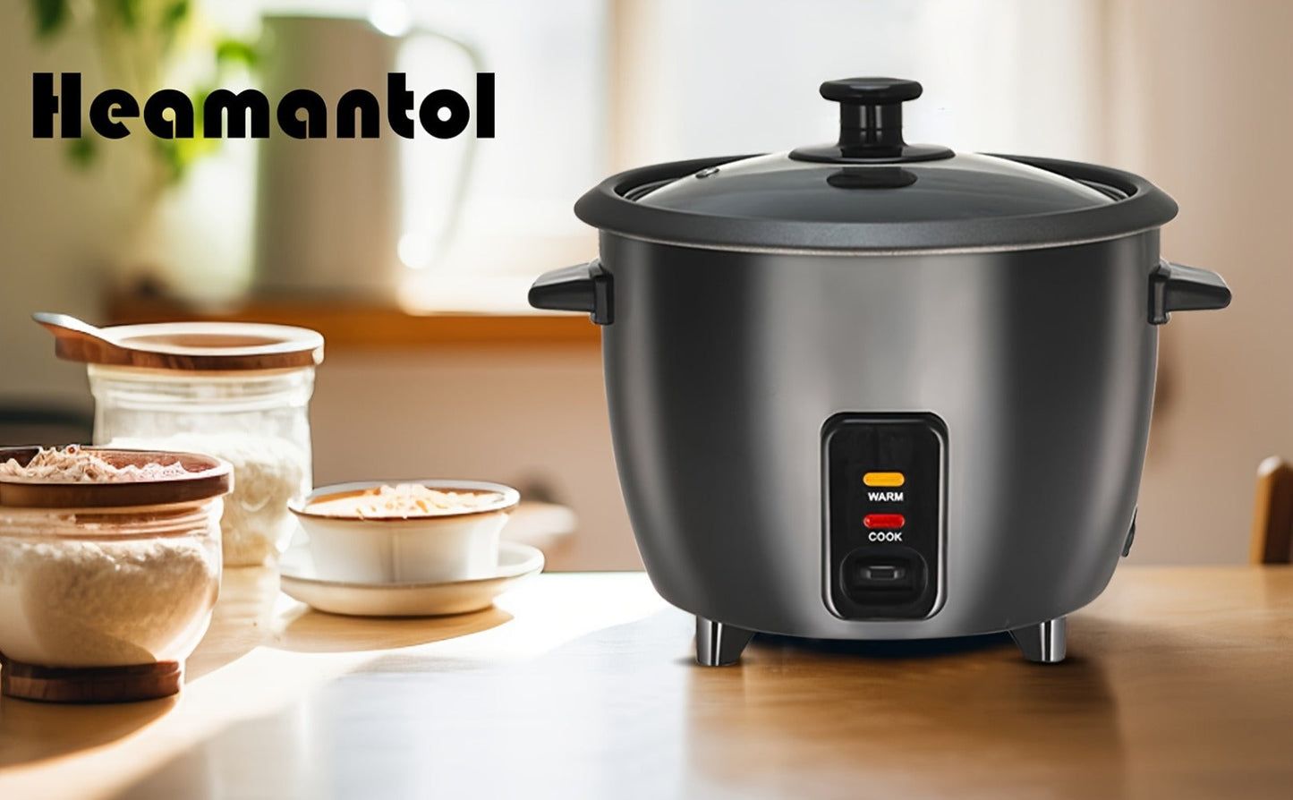 Rice Cooker & Yogurt Maker 1.5Qt – 6-Cup Non-Stick Electric Rice Cooker with Auto Keep Warm, One-Touch, Stainless Steel Liner, Steamer for Rice, Oatmeal, Soup & Yogurt