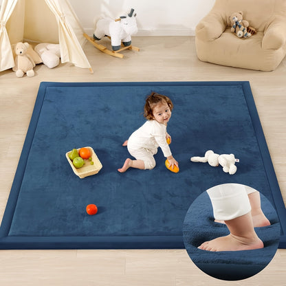 Padded Tatami-Style Area Rug in Six Solid Colors with 50-Inch Square to 79 x 118-Inch Sizes