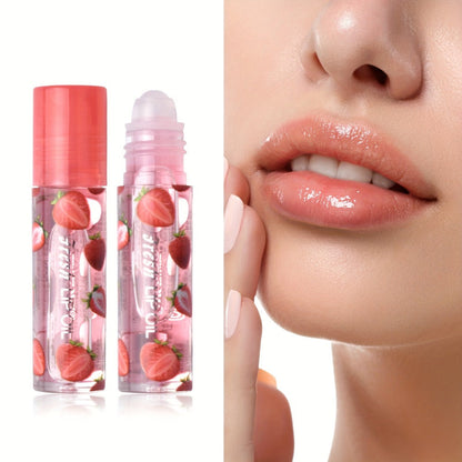 Lip Balm 24-Piece Roller Ball Set with Six Fruit Flavors, Clear Finish and Display Box Packaging