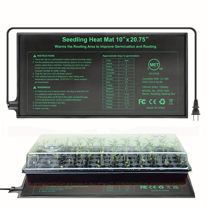 Seedling Heat Mat MET Certified Waterproof | Uniform Heating for Germination Indoor Gardening Greenhouse | Hydroponic Seed Starting Warming Pad M & L Size