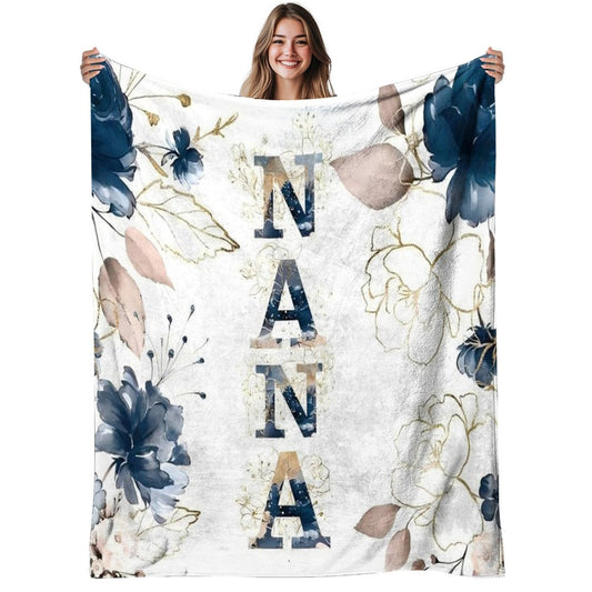 Floral Flannel Blanket – 280gsm Soft Warm Elegant Flower Print Bedspread for Sofa, Bed & Living Room, Machine Washable, 3 Sizes