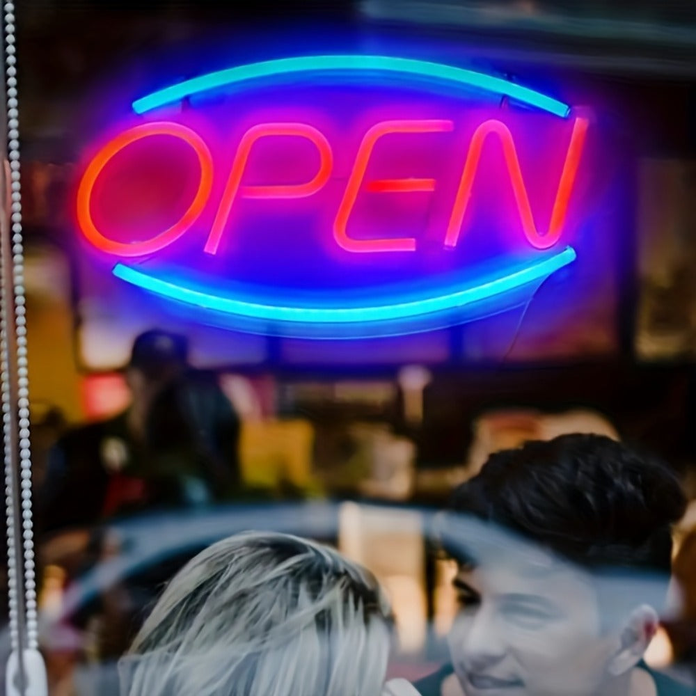 USB-Powered Open Neon-Style Wall Sign Measuring 13.78 x 6.38 Inches with Hanging Chain for Bar or Shop