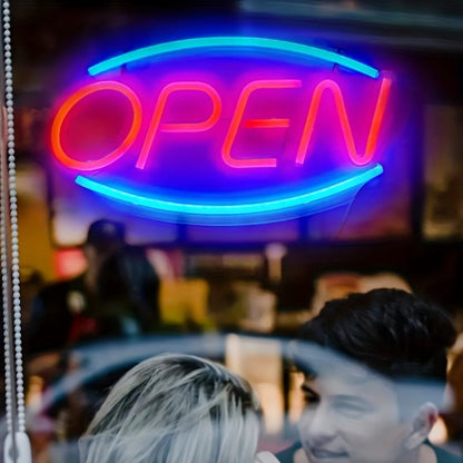 USB-Powered Open Neon-Style Wall Sign Measuring 13.78 x 6.38 Inches with Hanging Chain for Bar or Shop