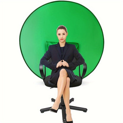 Chair-Mount Green Screen Backdrop in Medium or Large, Foldable Chroma Key Background for Video Calls