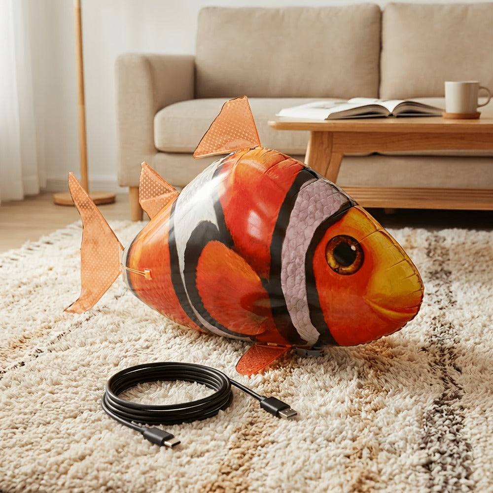 RC Inflatable Clownfish Balloon – Remote Control Flying Fish Toy for Kids Birthday Party, Wedding & Home Decor, Fun Indoor Air Swimmer Gift for Boys Girls Ages 3+