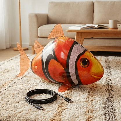 RC Inflatable Clownfish Balloon – Remote Control Flying Fish Toy for Kids Birthday Party, Wedding & Home Decor, Fun Indoor Air Swimmer Gift for Boys Girls Ages 3+