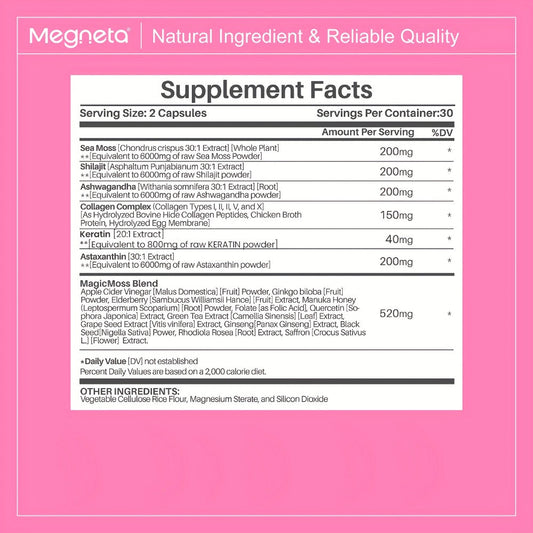Sea Moss & Ashwagandha Women's Energy Supplement 20-in-1 with Shilajit - Hormonal Balance, Focus, Sleep & Daily Vitality Capsules for Women - Energize by Day, Restore by Night Formula