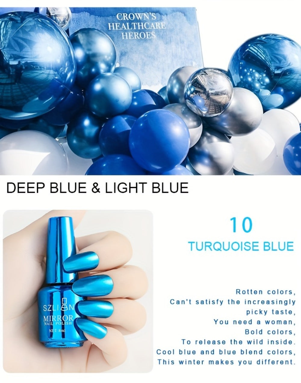 Gel Nail Polish Liner Set with 12 Mirror Chrome Colors and Built-In Thin Art Brushes for Detailed Nail Art