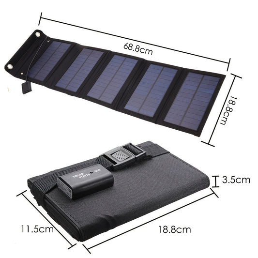 Foldable Solar Charger 100W Monocrystalline | 19.5% High Efficiency, USB Output, Waterproof PET Surface, Portable Solar Panel for Camping, Hiking, Backpacking, Phone