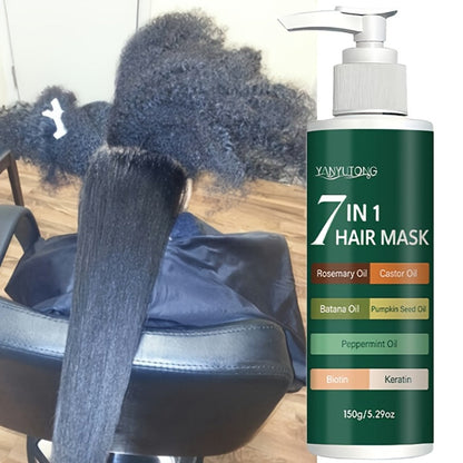 150g 7-in-1 Hair Mask in Green Pump Bottle with Rosemary, Batana, Peppermint and Pumpkin Seed Oils