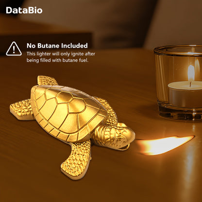 Turtle Lighter Refillable Flame - Creative Novelty Butane Lighter with Adjustable Flame, Aluminum Alloy Shell