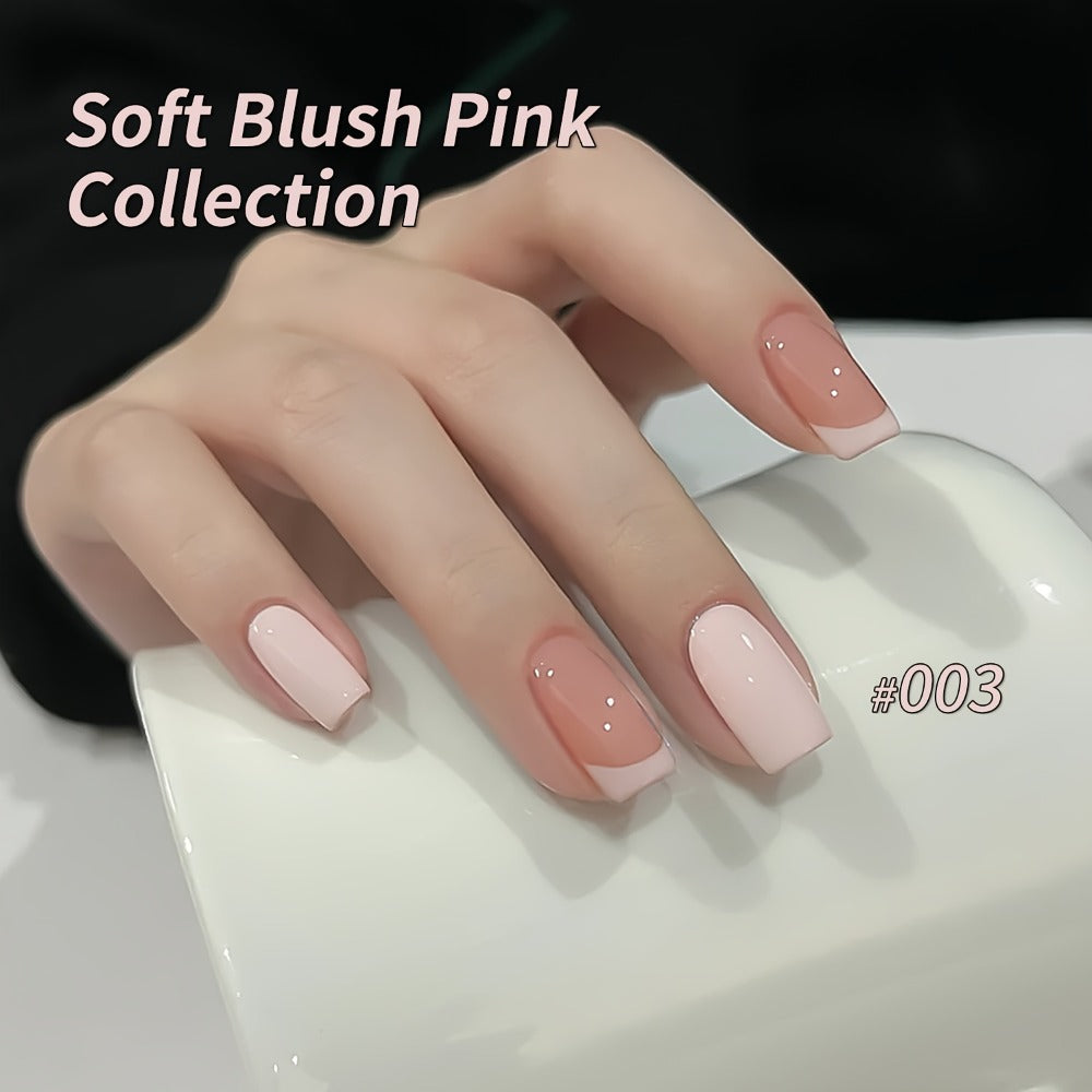 Gel Nail Polish – Set 8 Colors Semi-Permanent Soak-Off LED Cure Long-Lasting Manicure Kit - 0.51oz Each Bottle Gentle Pink Shades…