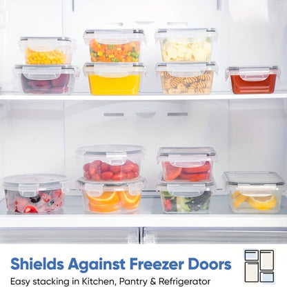 24 or 48-Piece Plastic Food Storage Container Set with Snap Lids, Labels and Marker for Pantry Organization
