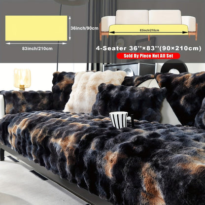 Sofa Cover, Faux-Lamb Plush Gradient Couch Pad in Five Colors with Armchair, Backrest and Seat Sizes
