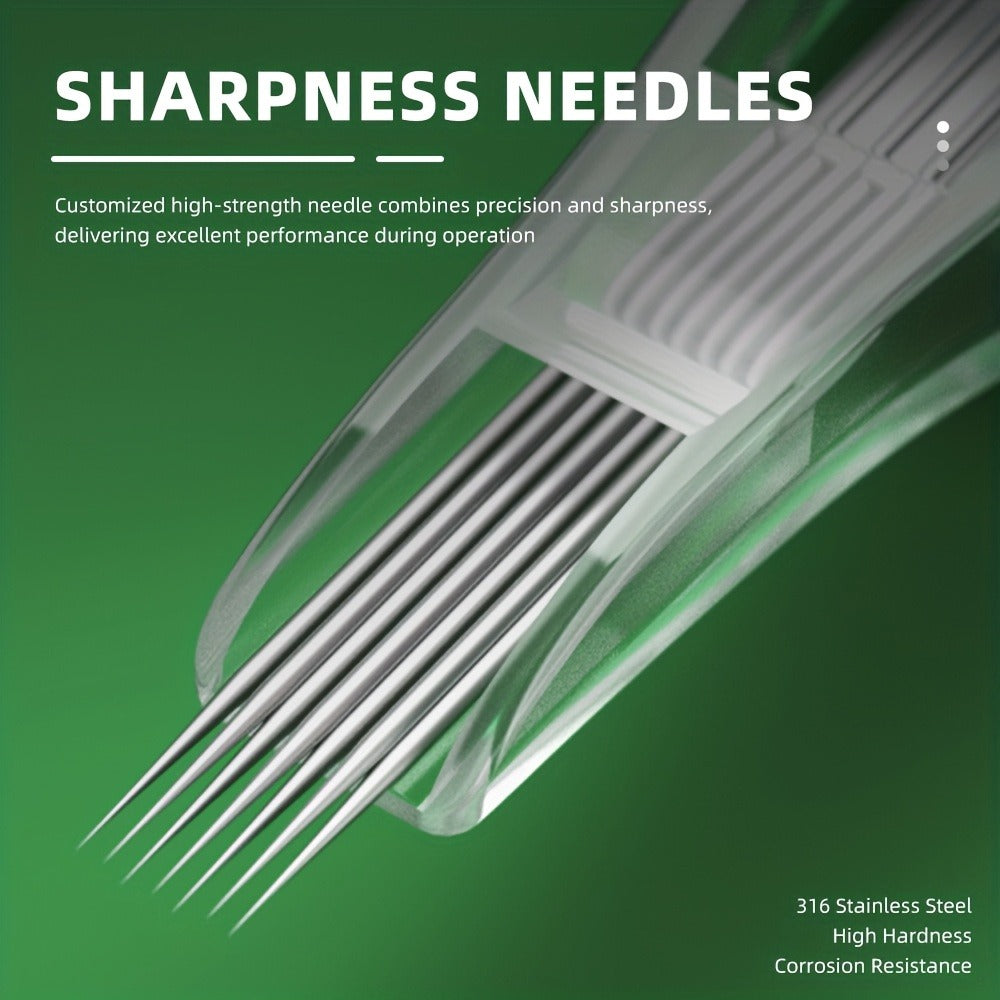 Disposable Tattoo Needles 20pcs Mixed Set RL RS M1 C-M — Multi-Gauge High Transparency Cartridge, Lasting Sharpness, Ample Ink Capacity, for Professional Artists & Beginners